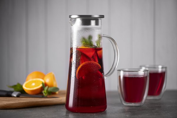 Глечик Ardesto з кришкою, 1400 мл, боросилікатне скло, нержавіюча сталь