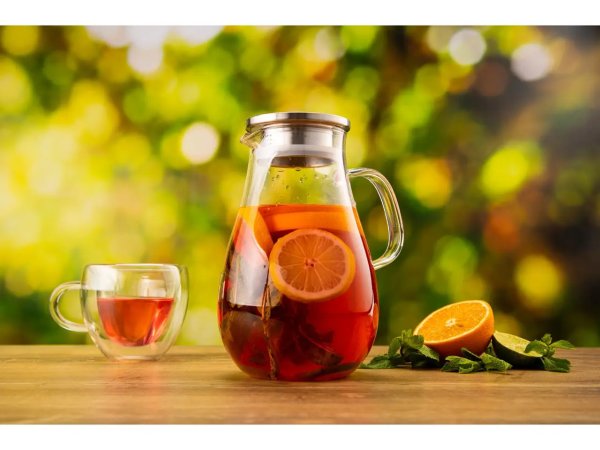 Глечик Ardesto з кришкою, 1800 мл, боросилікатне скло, нержавіюча сталь