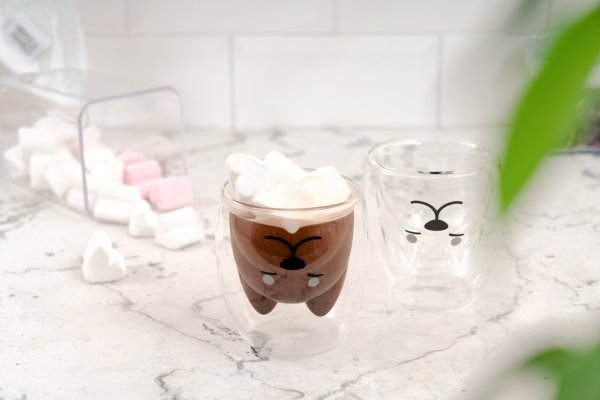 Набір чашок Ardesto Animals з подвійними стінками, 200 мл, 2 од., боросилікатне скло