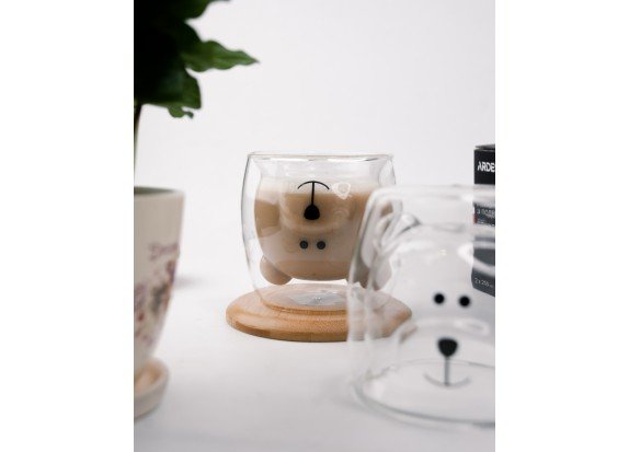 Набір чашок Ardesto Animals з подвійними стінками, 250 мл, 2 од., боросилікатне скло