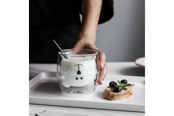 Набір чашок Ardesto Animals з подвійними стінками, 250 мл, 2 од., боросилікатне скло