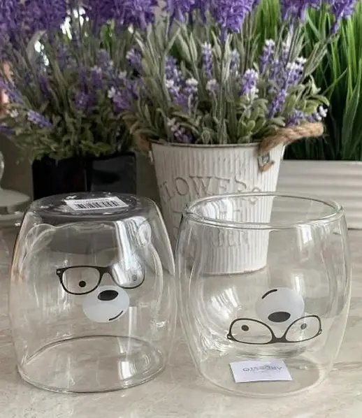 Набір чашок Ardesto Animals з подвійними стінками, 250 мл, 2 од., боросилікатне скло