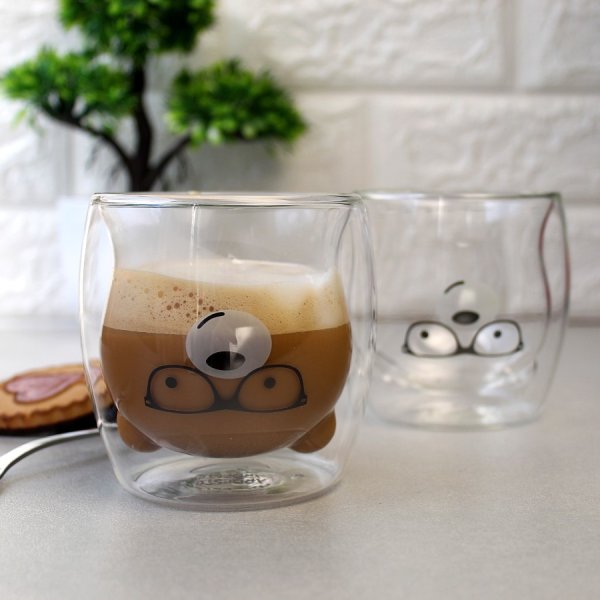 Набір чашок Ardesto Animals з подвійними стінками, 250 мл, 2 од., боросилікатне скло