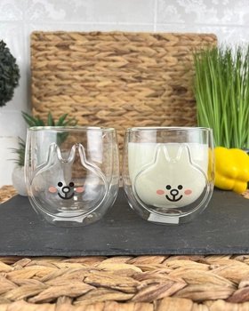 Набір чашок Ardesto Animals з подвійними стінками, 300 мл, 2 од., боросилікатне скло