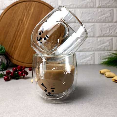 Набір чашок Ardesto Animals з подвійними стінками, 300 мл, 2 од., боросилікатне скло