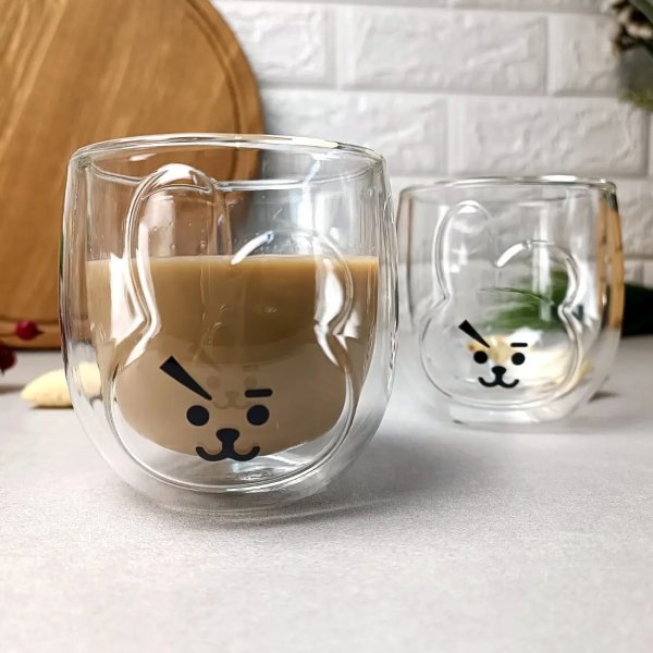 Набір чашок Ardesto Animals з подвійними стінками, 300 мл, 2 од., боросилікатне скло