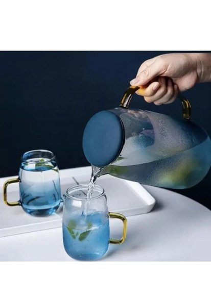 Набір чашок з ручками Ardesto Blue Atlantic, 300 мл, 2 од., боросилікатне скло