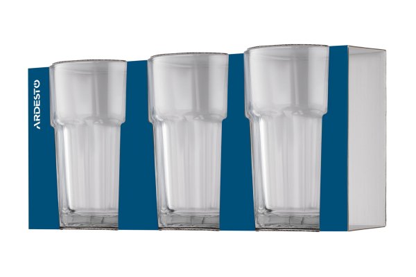 Набір стаканів високих Ardesto Salerno 360 мл, 3 шт., скло