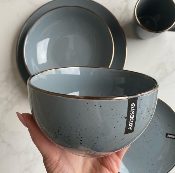 Салатник Ardesto Bagheria, 14 см, Grey, кераміка