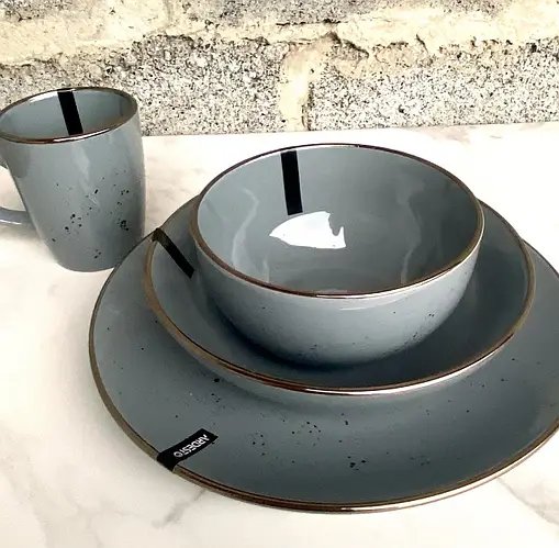 Тарілка десертна Ardesto Bagheria, 19 см, Grey, кераміка