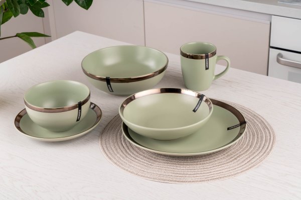 Тарілка десертна Ardesto Liguria, 19 см, Green bay, кераміка