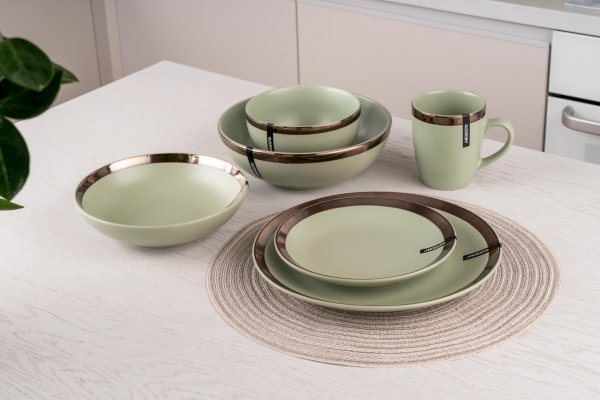 Тарілка десертна Ardesto Liguria, 19 см, Green bay, кераміка