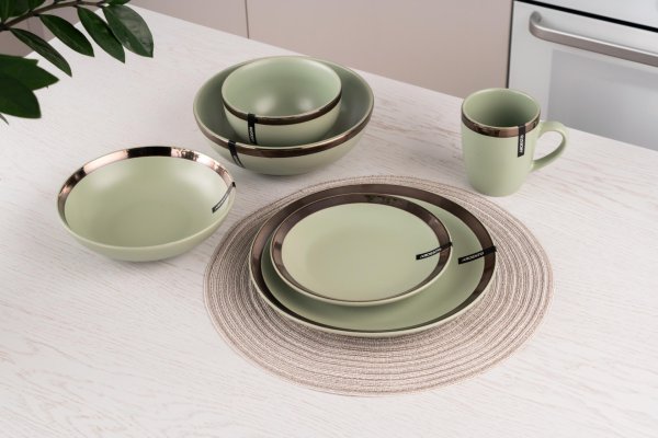 Тарілка десертна Ardesto Liguria, 19 см, Green bay, кераміка