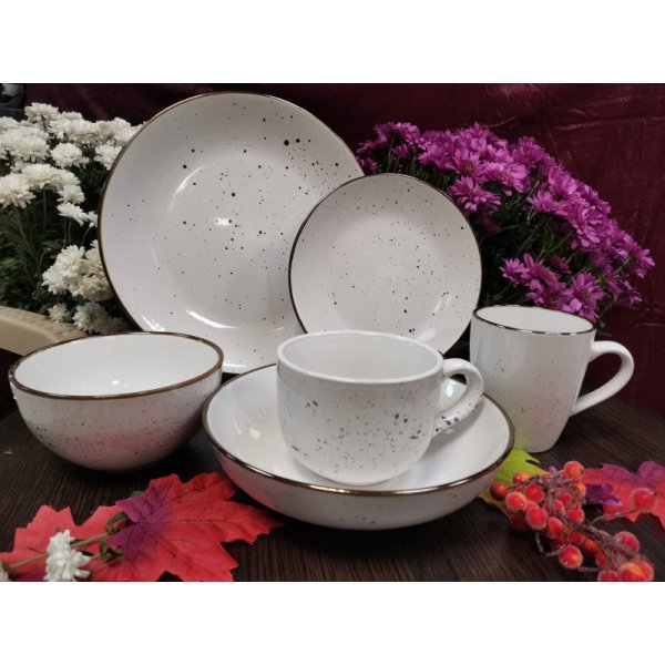 Тарілка десертна Ardesto Lucca, 19 см, Winter white, кераміка