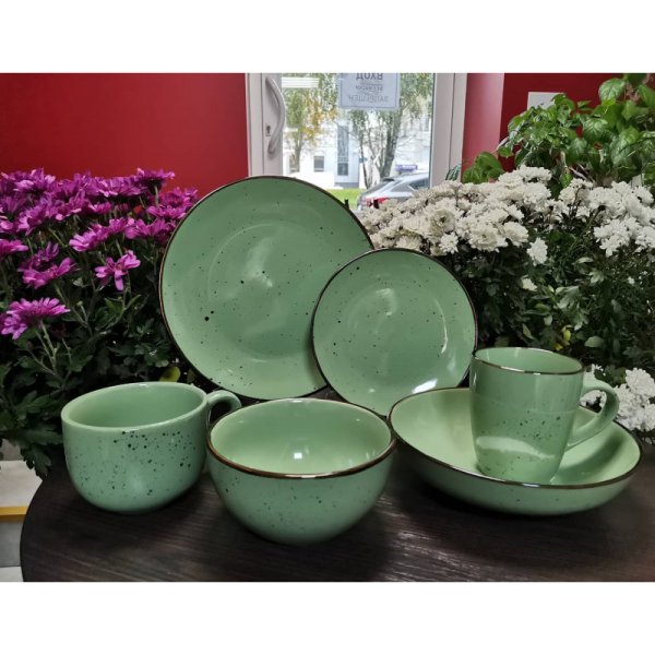 Тарілка супова Ardesto Bagheria, 20 см, Pastel green, кераміка