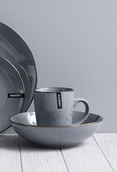 Тарілка супова Ardesto Bagheria, 20 см, Grey, кераміка