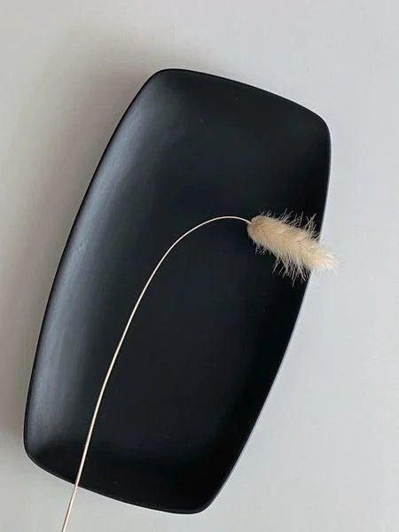 Блюдо прямокутне Ardesto Molize, 25х14 см, чорне, кераміка