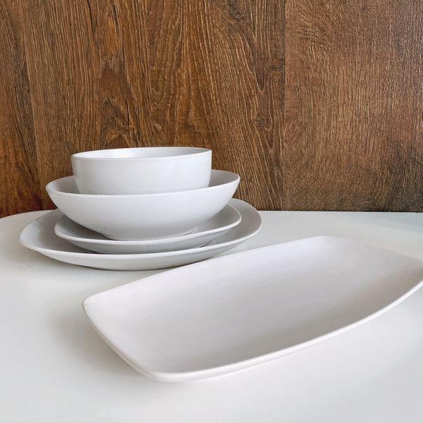 Блюдо прямокутне Ardesto Molize, 25х14 см, біле , кераміка