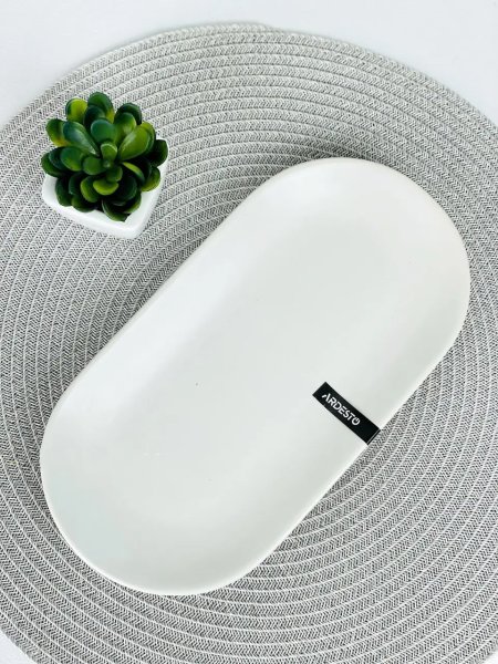Блюдо овальне Ardesto Lucca, 25х13 см, White, кераміка