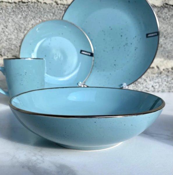 Тарілка обідня Ardesto Bagheria, 26 см, Misty blue, кераміка