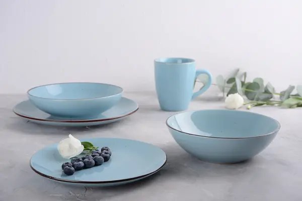 Тарілка обідня Ardesto Bagheria, 26 см, Misty blue, кераміка