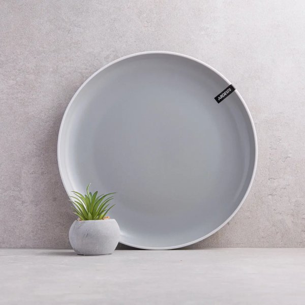 Тарілка обідня Ardesto Cremona, 26 см, Dusty grey, кераміка