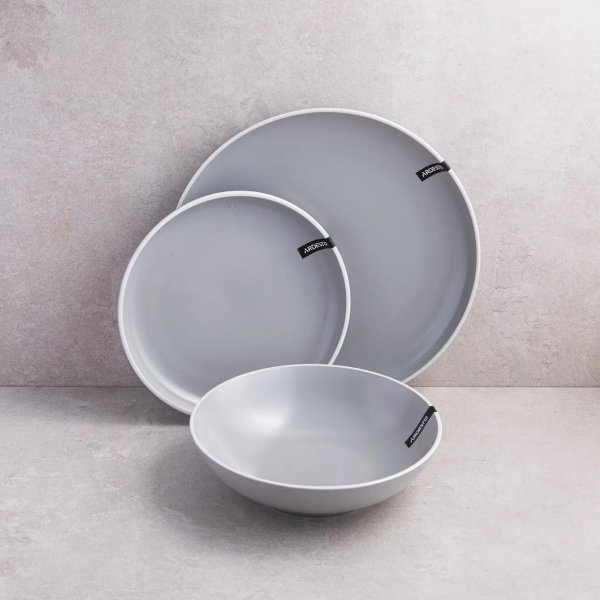 Тарілка обідня Ardesto Cremona, 26 см, Dusty grey, кераміка