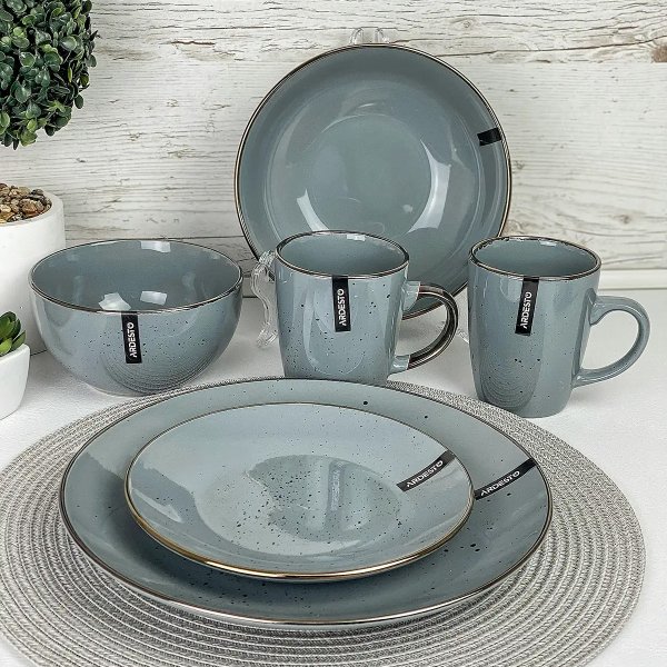 Тарілка обідня Ardesto Bagheria, 26 см, Grey, кераміка