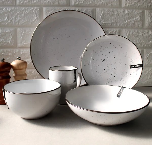 Тарілка обідня Ardesto Bagheria, 26 см, Bright white, кераміка