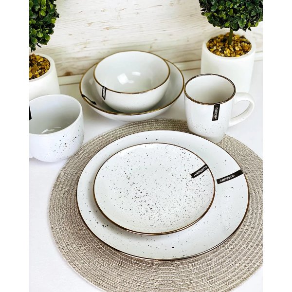 Тарілка обідня Ardesto Lucca, 26 см, Winter white, кераміка