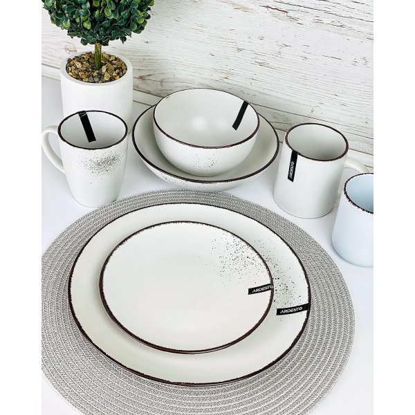 Тарілка обідня Ardesto Lucca, 26 см, Winter white, кераміка