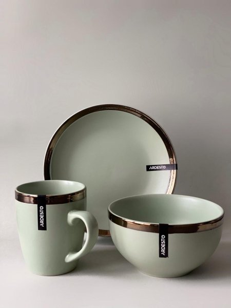 Чашка Ardesto Liguria, 360 мл , Green bay, кераміка