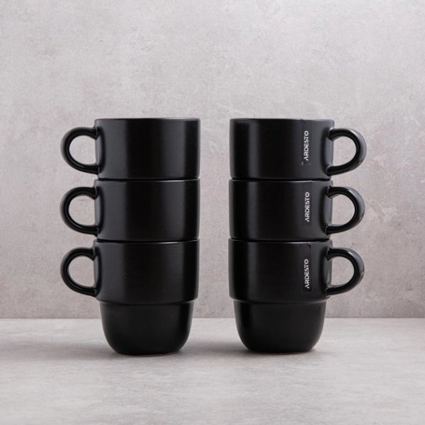 Чашка Ardesto Trento, 390 мл , чорна, кераміка