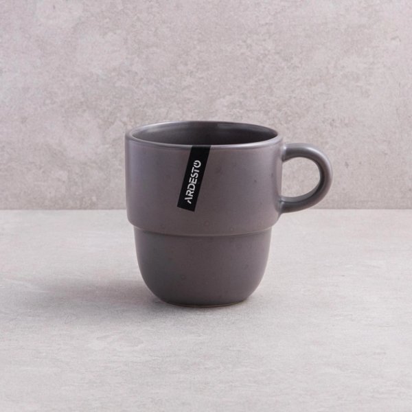Чашка Ardesto Trento, 390 мл , сіра, кераміка
