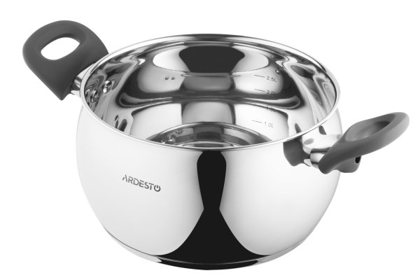 Каструля Ardesto Gemini Cremona, скляна кришка, 4.0 л, нержавіюча сталь