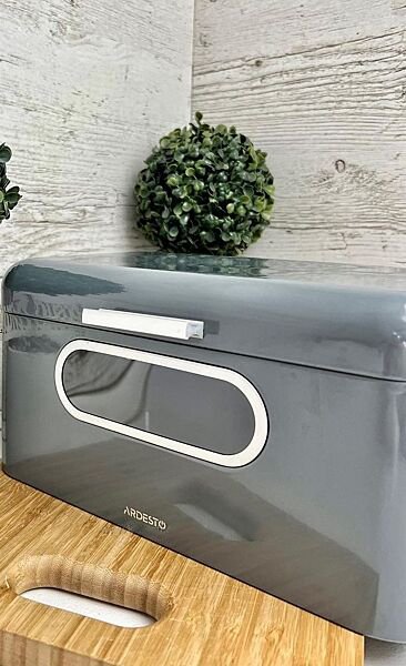 Хлібниця Ardesto Gemini 30*18*15 см, метал, сіра