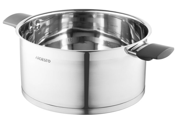 Каструля Ardesto Gemini Trento, скляна кришка, 5.2 л, нержавіюча сталь