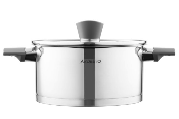 Каструля Ardesto Gemini Trento, скляна кришка, 3 л, нержавіюча сталь