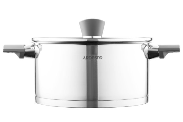Каструля Ardesto Gemini Trento, скляна кришка, 3.9 л, нержавіюча сталь
